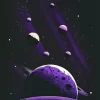 Purple Planets Paint By Numbers