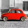 Red Fiat 500 Paint By Numbers