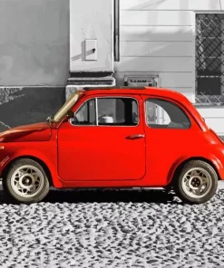 Red Fiat 500 Paint By Numbers