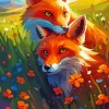 Red Fox Couple Paint By Numbers