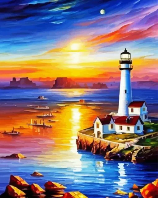 Sunset Lighthouse Paint By Numbers