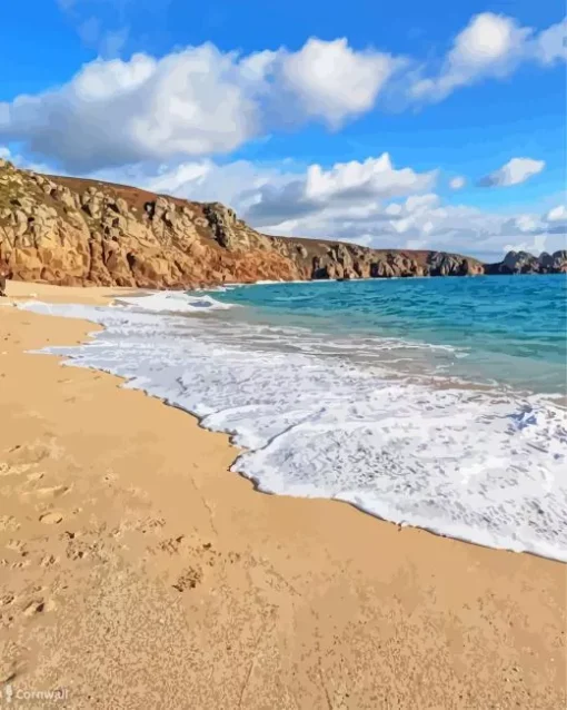 Porthcurno Beach Paint By Numbers