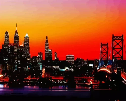 Philadelphia Skyline Paint By Numbers