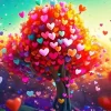 Tree Hearts Paint By Numbers