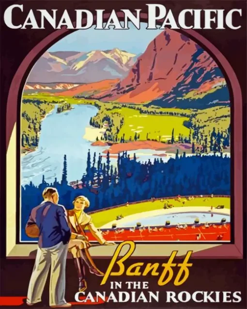 Banff Vintage Poster Paint By Numbers