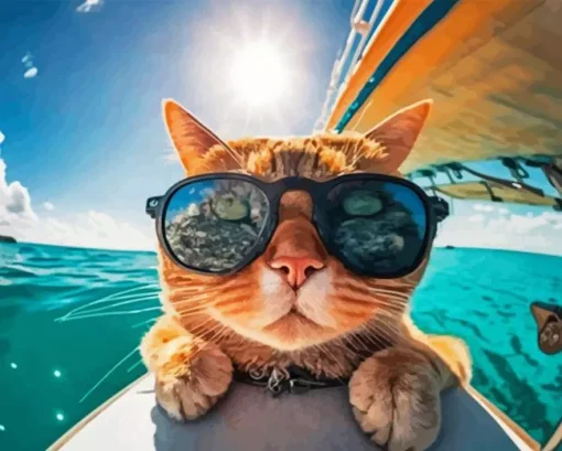 Cats At Beach Paint By Numbers