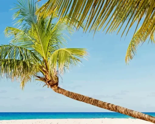 Coconut Tree Beach Paint By Numbers