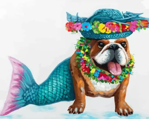 Funny Dog Mermaid Paint By Numbers