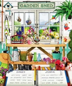 Green House Shed Paint By Numbers