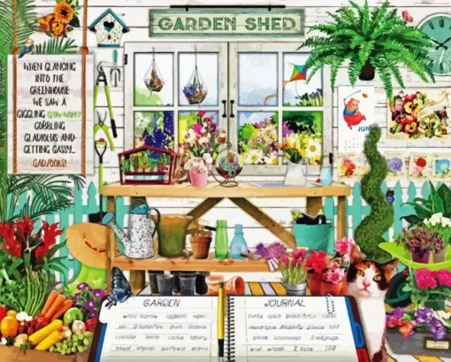 Green House Shed Paint By Numbers