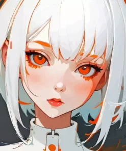 Girl White Hair Paint By Numbers
