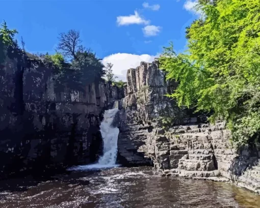 High Force Waterfall Paint By Numbers