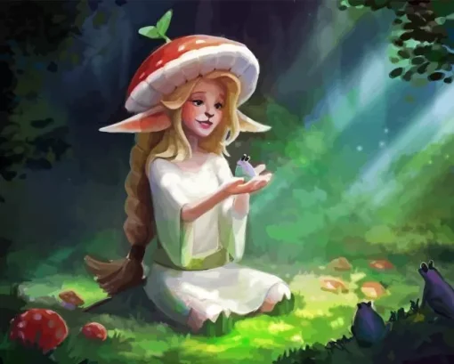 Mushroom Fairy Paint By Numbers