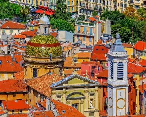 Nice Old Town Paint By Numbers