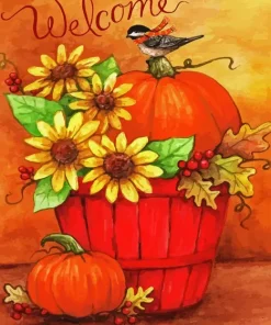 Sunflowers Pumpkin Paint By Numbers