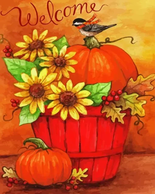 Sunflowers Pumpkin Paint By Numbers