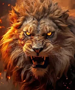 Angry Lion Paint By Numbers
