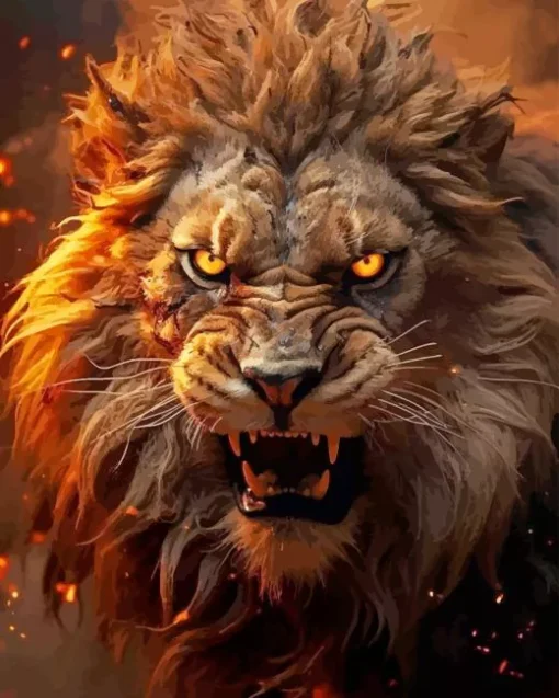 Angry Lion Paint By Numbers