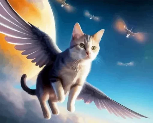 Flying Cat Paint By Numbers