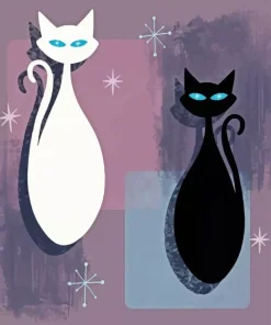 Mid Century Cat Paint By Numbers