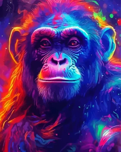 Neon Chimpanzee Paint By Numbers
