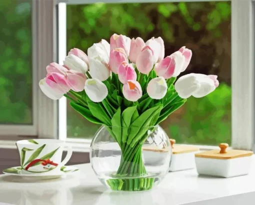 Tulips In Vase Paint By Numbers
