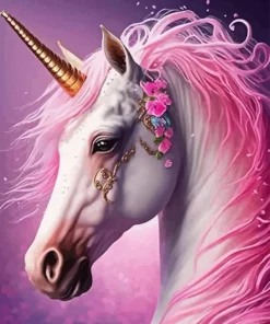 Pink Unicorn Paint By Numbers