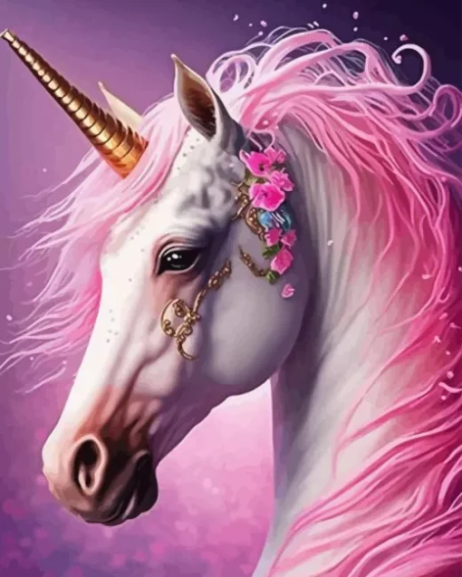 Pink Unicorn Paint By Numbers