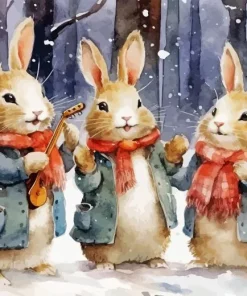 Three Baby Bunnies Paint By Numbers