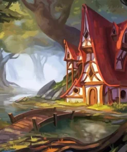 House In The Forest Paint By Numbers