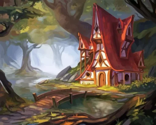 House In The Forest Paint By Numbers