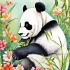 Panda With Flowers Paint By Numbers