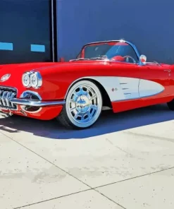Red 1960 Corvette Paint By Numbers