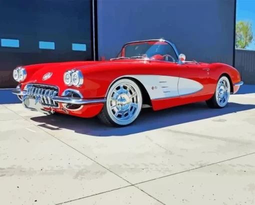 Red 1960 Corvette Paint By Numbers