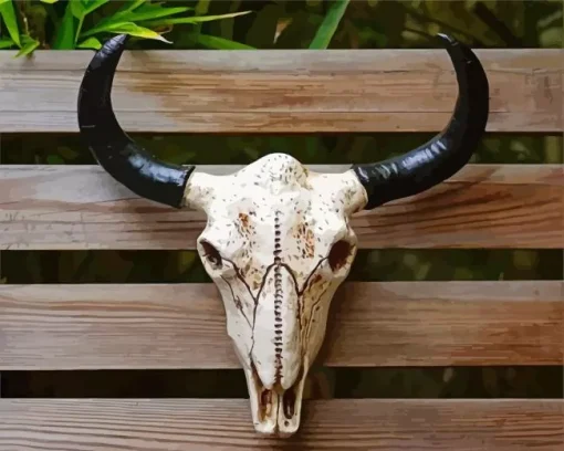 Cow Skull Head Paint By Numbers