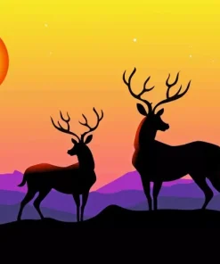 Deer Landscape Paint By Numbers