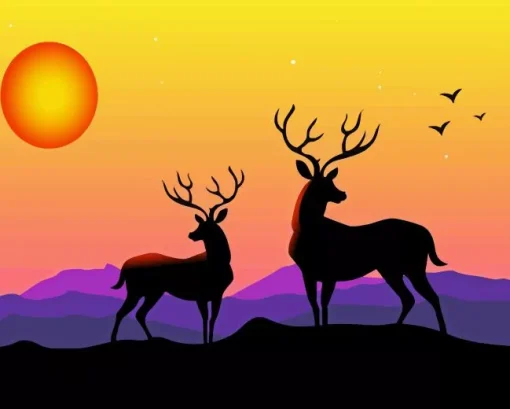 Deer Landscape Paint By Numbers