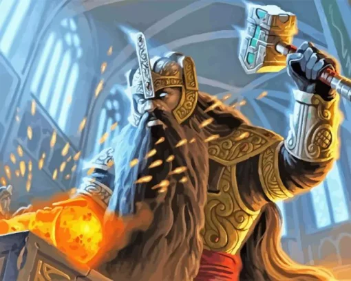 Dwarf With Helmet Paint By Numbers