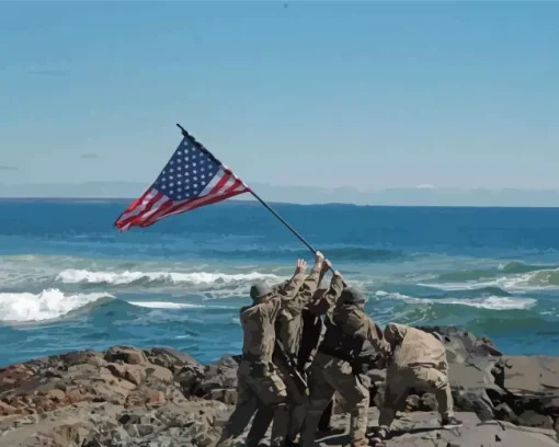 Flag Iwo Jima Paint By Numbers
