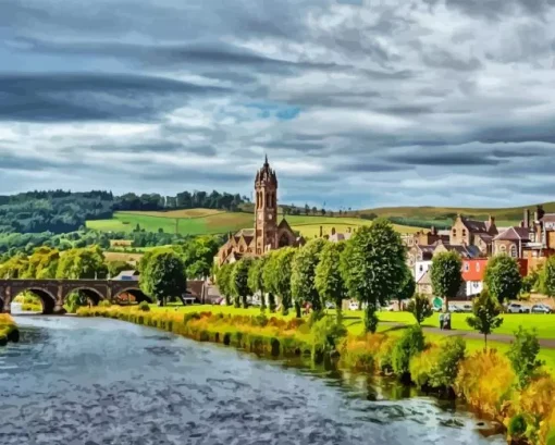Peebles Scottish Borders Paint By Numbers