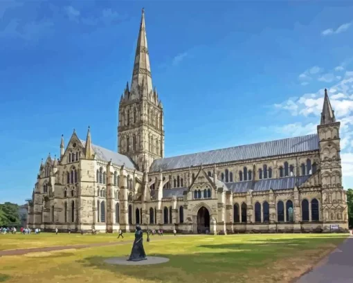 Big Salisbury Cathedral Paint By Numbers