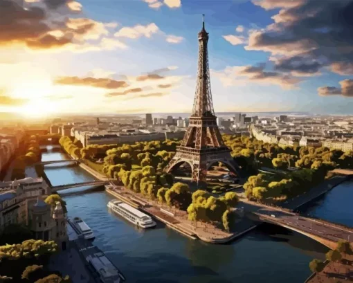 Seine Eiffel Paint By Numbers