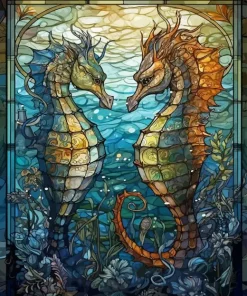Glass Seahorse Paint By Numbers