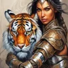 Tiger With Woman Paint By Numbers