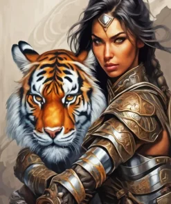 Tiger With Woman Paint By Numbers