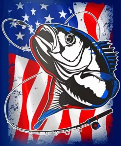 Flag Bass Fish Paint By Numbers