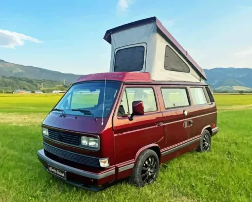 Red VW T3 Westfalia Paint By Numbers