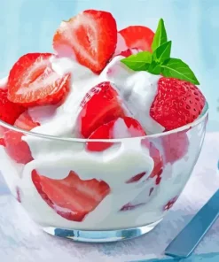 Strawberries And Cream Paint By Numbers