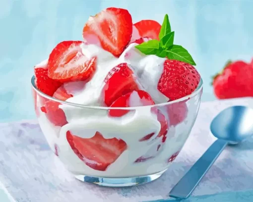 Strawberries And Cream Paint By Numbers