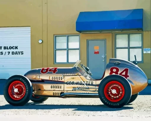 Vintage Race Car Paint By Numbers